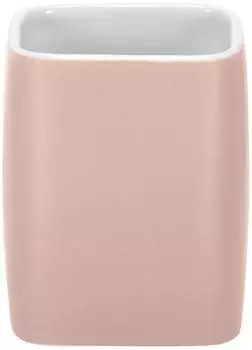 Kleine Wolke Cubic Zahnputzbecher Steinzeug, pastellrosa, matt