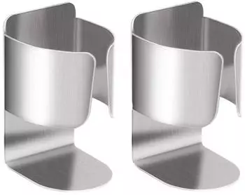 LuxusKollektion Zahnbürstenhalter 2er-Pack, Edelstahl, selbstklebend, silber