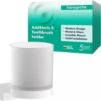 Hansgrohe AddStoris S Zahnb&uuml;rstenhalter zur Wandmontage, matt wei&szlig; (41769700)