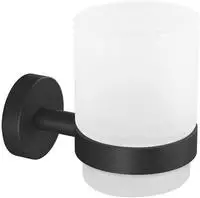 Tesa 40566-00000-00, Tesa MOON BLACK Zahnputzbecher Halter matt inkl....