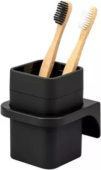 bremermann Savona Zahnputzbecher Soft-Touch, Kunststoff, schwarz (90055-V)