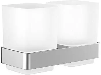 emco Loft Doppel-Glashalter, satiniertes Kristallglas, Wandmodell (052501600)