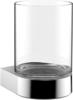 Emco Flow Glashalter mit 1 Glas, eleganter Zahnbürstenhalter aus Metall und