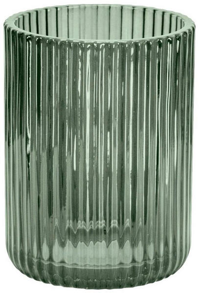 Kleine Wolke Zahnputzbecher Antoinette Glas mit geriffelter Oberfläche olivgrün