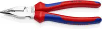 Knipex Spitz-Kombinationszange verchormt mit Mehrkomponenten-Griffen 185 mm - 08 25