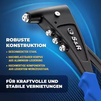 S & R Hand-Niet-Set im Koffer