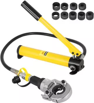 VEVOR Hydraulische Presszange 6T 360° Schwenkkopf, V/TH-Fittings 12-28/16-32mm, 9 Matrizen (Crimpadora Hidráulica)