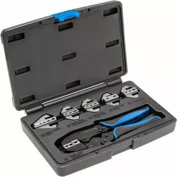 Högert Crimpzange Set mit 6 wechselbaren Einsätzen (HT1P176)