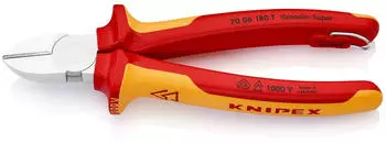 Knipex Seitenschneider mit Befestigungs&ouml;se (70 06 180 T BK)