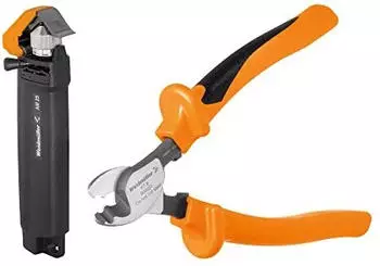 Weidm&uuml;ller Kabelverarbeitungs-Set, KT 8 VDE Kabelschneider & Abisolierwerkzeug f&uuml;r PVC-Rundkabel (490092)