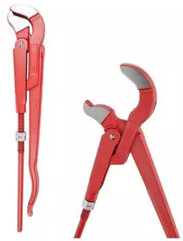 Dönges Eckrohrzange mit S-Maul, CV-Stahl, rot lackiert, 2"