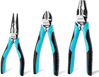 DURA-Tech Zangen-Set 3-tlg., Kombizange 200mm, Spitzzange & Seitenschneider 160mm (DT001058A)