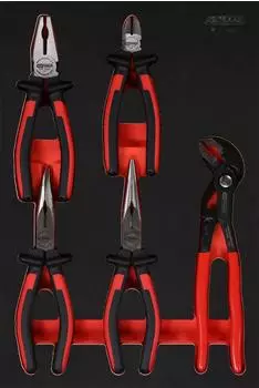 KS Tools Zangen-Satz in Schaumstoffeinlage, 5-teilig (812.0005)