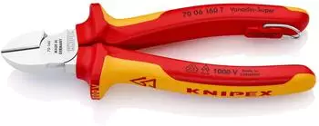 Knipex Seitenschneider mit Befestigungs&ouml;se, verchromt, isoliert (70 06 160 T BK)