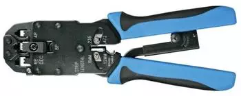 Toolland Professionelle Crimpzange für Westernstecker 4P4C (RJ10), 6P4C (RJ11), 8P8C (RJ45) (VTM468HP)