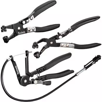 LuxusKollektion Schlauchklemmenzangen-Set 3-teilig, flexibel und abgewinkelt, 68,6cm Reichweite