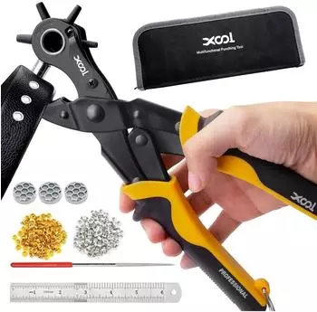 LuxusKollektion 2-in-1 Loch- und Ösenzange Set mit 200 Metall-Ösen 4,5mm
