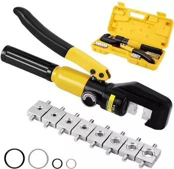 LuxusKollektion Hydraulische Crimpzange 10t, 4–70mm², 9 Matrizen (YEAQ004)
