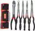 LuxusKollektion Spitzzangen-Set 5-teilig, extra lang 27,9cm, CR-V Stahl