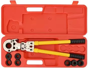 vidaXL Hydraulisches Rohr-Crimpwerkzeug, 2-tlg., gelb, Stahl (42042666)