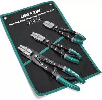 LuxusKollektion Schlauchklemmenzange Ratschen-Set 3-tlg. 8"/10"/12" Metall