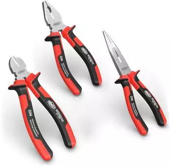 Famex Zangen-Set 3-teilig 160mm, Kombizange/Seitenschneider/Telefonzange (3957-3)