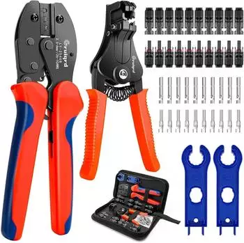 LuxusKollektion Crimpzangen-Set PV-Kabel 2,5/4/6mm&sup2; mit Abisolierzange & Solarsteckern