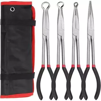 LuxusKollektion Zangen-Set 4-teilig, Nadelnasenzange, 28cm Reichweite