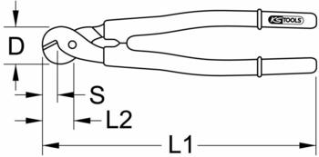 KS Tools Drahtseil Kabelschere mit Schutzisolierung 117.4285 - 310mm