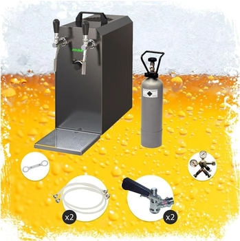 ich-zapfe STREAM 50 Bierkoffer,Durchlaufkühler 2-leitig Trockenkühler, 55 L/h, Flach,Korb