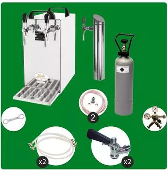 ich-zapfe Kontakt 40 2-leitig Trockenkühler, Durchlaufkühler 50 L/h, Schanksäule, KeyKeg,KeyKeg,Untertheke