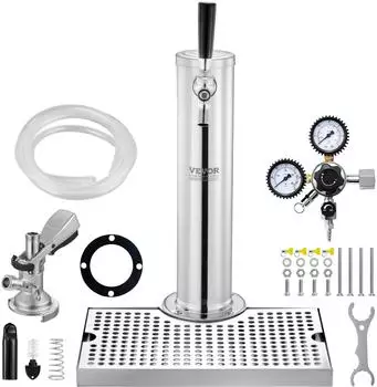 VEVOR Kegerator-Turm-Kit Einzelzapfhahn Edelstahl A-System-Fasskupplung (1TJZQBFPQGZDSP-A-EU)