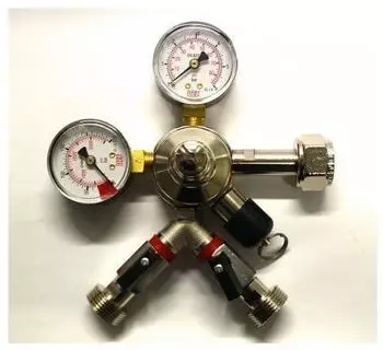 ich-zapfe Druckminderer 2-leitig CO2 f&uuml;r Bier Zapfanlage 3bar