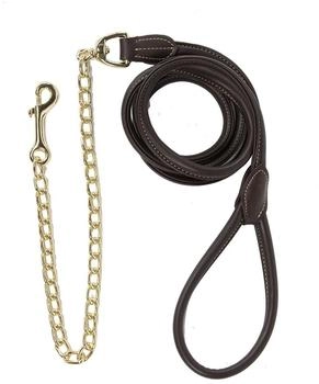 Kentucky Horsewear Führleine aus Kunstleder mit Kette, 270 cm - braun (42561-05-27)