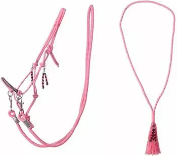 QHP Knotenhalfter kombi Liberty Flamingo-Pink Shetty
