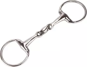 Equinate Olivenkopfgebiss Edelstahl 16mm doppelt gebrochen 1,6 cm 14,5 cm