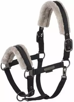 Eskadron Halfter Double Pin Faux Fur Platinum 2025 Fellhalfter Black P2