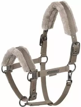 Eskadron Halfter Double Pin Faux Fur Platinum 2025 Fellhalfter Smoky Taupe W