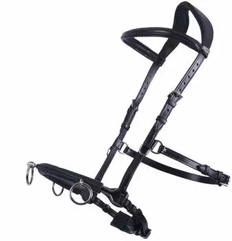 QHP Kappzaum Leder schwarz Full