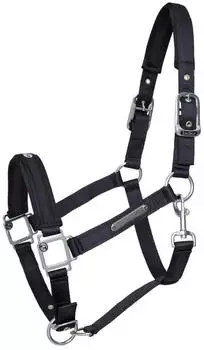 Kieffer Kieffer Nylonhalfter unterlegt Stallhalfter Satin Shine, Schwarz Pony