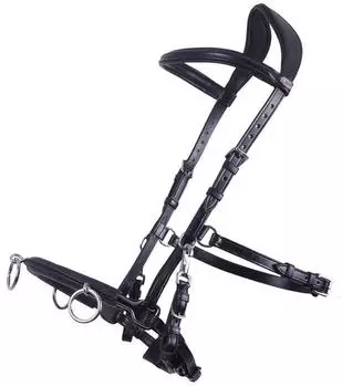 QHP Kappzaum Leder braun Full