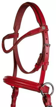 HKM Funny Horses 2 Gebisslose Trense f&uuml;r Holzpferde, rot, Shetty