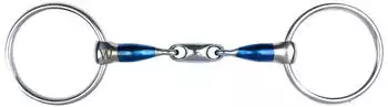 Waldhausen Doppelgebrochene Kandare für Pferde Sweet Iron grau blau 125 MM
