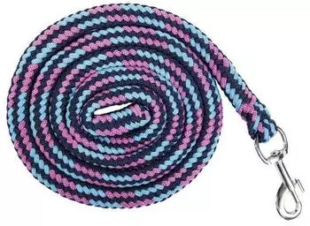 HKM Funny Horses Strick mit Karabinerhaken, dunkelblau/blau/dunkelpink, 180cm