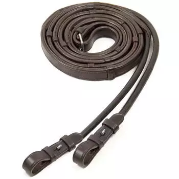 Schockemöhle Sports Trensenzügel mit Zaumhaken rundgenäht Black / Silver WB kavalio für mich und mein Pferd