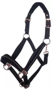 HKM Berry Halfter, schwarz/rosegold, Vollblut