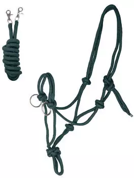 Waldhausen Knotenhalfter mit Zügel Schwarz WB