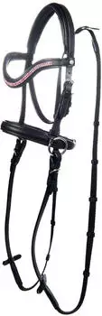 HKM Funny Horses Gebisslose Trense f&uuml;r Holzpferde, schwarz/pink, Shetty