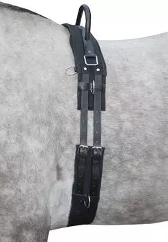 HKM Longiergurt mit Haltegriff, schwarz, Vollblut/Warmblut