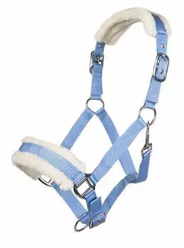 HKM Halfter mit Plüschpolsterung Bischofshofen Babyblau Vollblut